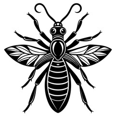 Obraz premium Black and white antlion design on a clean background