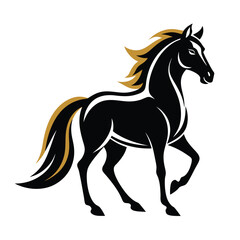 horse silhouette isolated on white