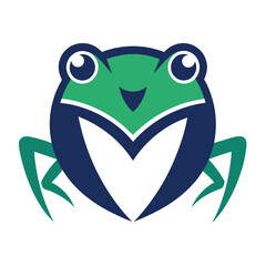 Minimalist Frog Logo Design on White Background