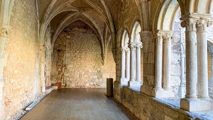 Silent stone cloisters whisper secrets of medieval solstice celebrations and ancient echoes, inviting Gothic reverie and introspective wanderings