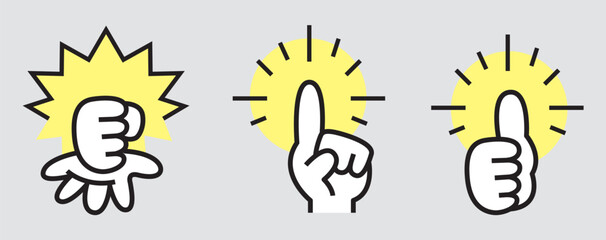 Pointing Hand Vector (color) – ビジネス資料用ハンドサイン(カラー)