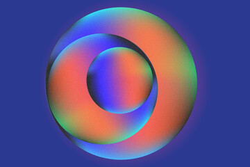 Luminous Abstract Spheres on a Blue Background