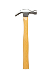 Claw hammer tool wood handle metal head isolated transparent background