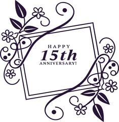  typography-on--anniversary- with floral design pro vector