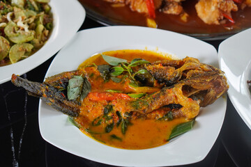 Mangut Lele, captured on September 13, 2025. Traditional Indonesian catfish dish simmered in spicy coconut milk sauce, rich flavor with authentic Javanese culinary heritage