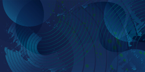 Modern Blue Technology Background with Grunge Texture and Waves