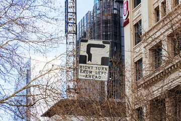 Naklejka premium Hook Turn Sign in Melbourne Australia