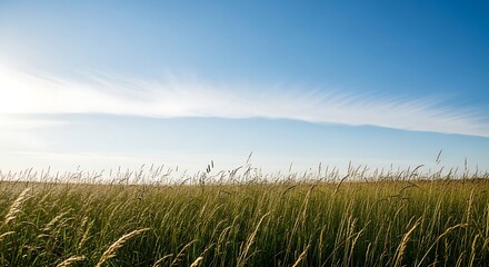 Grass Field with Blue Sky