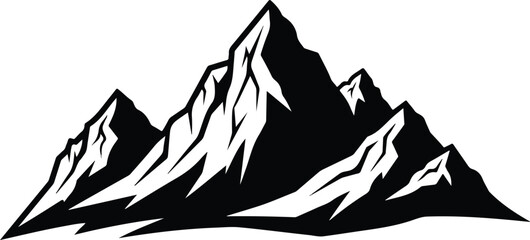 Dramatic black and white mountain range landscape