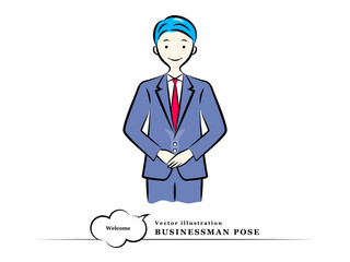 手を合わせて会釈をするビジネスマン(挨拶,お辞儀,ようこそ)｜ビジネスポーズ