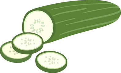 Organic cucumber hand drawn illustration