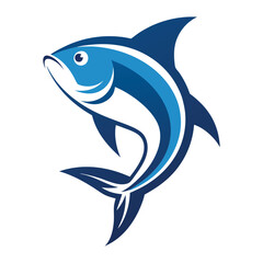 Naklejka premium Stylish Fish Mascot Logo in Minimal Style
