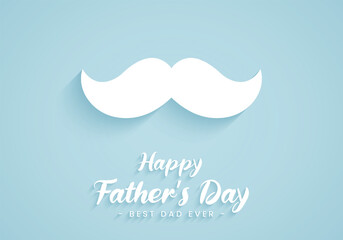 Vector Happy Father's Day With Mustache Symbol Template Design