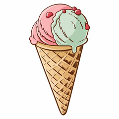 Cartoon Ice Cream Cone Vector 