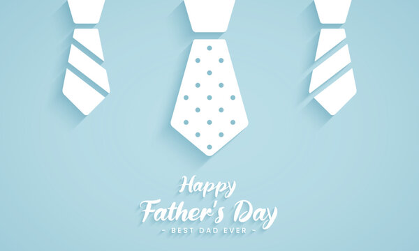 Vector Happy Father's Day With Tie Icons Template Design