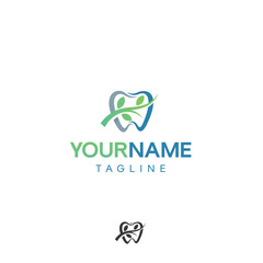 Tooth dentist tree leaf health logo vector