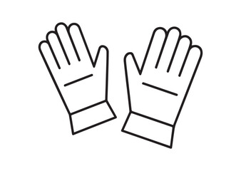 Fototapeta premium Gardener gloves line art vector