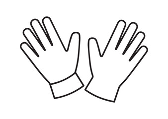 Fototapeta premium Gardener gloves line art vector