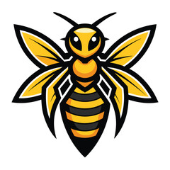 Honey Bee Vector Logo with White Background