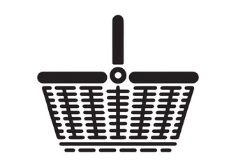 Wicker Picnic basket line art vector
