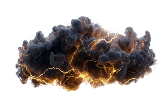 Dark Smoky Puff with Glowing Lightning Edge