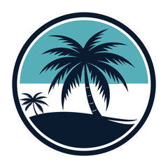 tropical island with palm trees