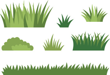 Green grass clumps and field border vector elements for nature design vector © Your Vectors
