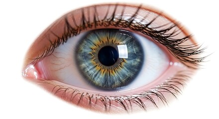 Detailed close-up of a human eye with blue and gold iris.