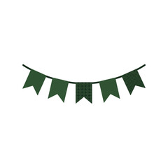 Green party bunting flags festive decoration celebration event party banner holiday vector