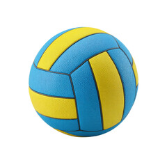 Fototapeta premium Colorful Blue and Yellow Volleyball Ball Isolated on White Background for Sports and Fitness Activities