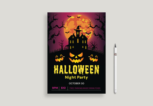 Halloween Night Party Event Flyer Template