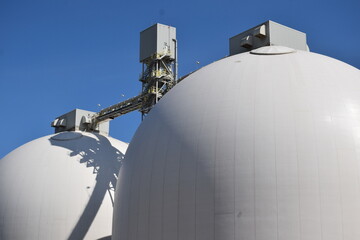 two industrial silos 