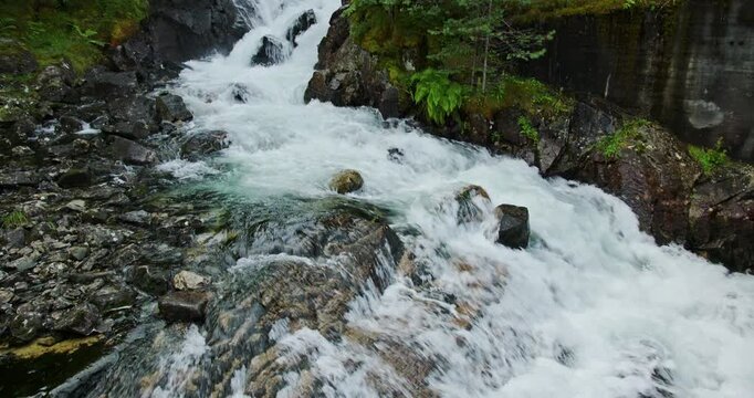 Close-Up of Rapids Below Langfossen Waterfall, Norway