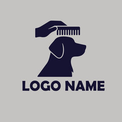 Pet Grooming care logo simple flat vector illustration Icon