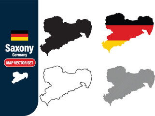 Saxony Germany map vector
