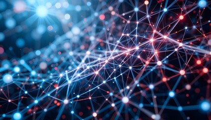 Obraz premium Abstract Plexus Network Background Showcasing Futuristic Technology Connections with Striking Contrast Levels