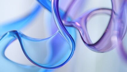 Naklejka premium Abstract flowing ribbons of blue and purple create a modern design