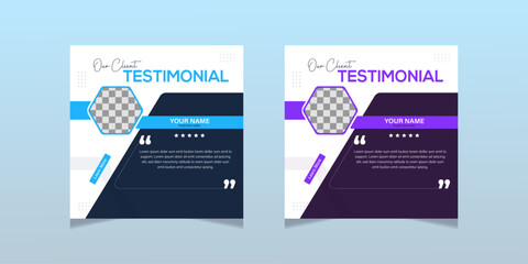 Modern client testimonial, Minimalist and modern social media post template, Creative Modern client testimonial