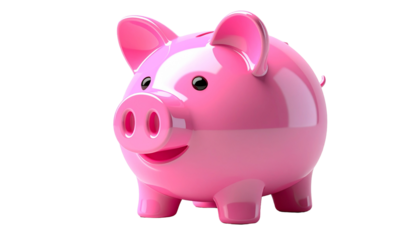 Classic Pink Piggy Bank for Saving Money – Financial Concept