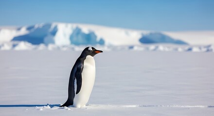 Fototapeta premium Emperor Penguin on Antarctic Ice.