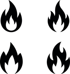 Abstract fire flame icons set energetic energy symbol design element heat danger symbol vector illustration vector
