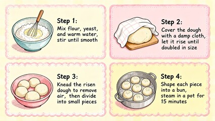 Step - by - Step Guide to Making Buns, Perfect for Baking Enthusiasts and Home Cooks
