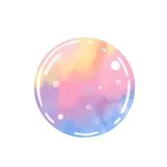 Obraz premium a single colorful watercolor soap bubble isolated on a transparent background