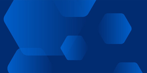 Modern abstract blue background with glowing geometric lines. Blue gradient hexagon shape design. Futuristic technology concept.