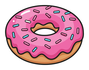 Cute Donut Cartoon Vector Icon