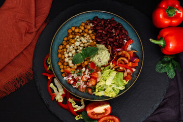 nuts with vegetables poke bowl 