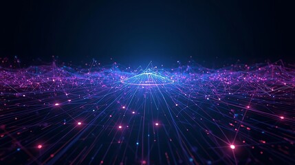 Abstract digital network with glowing lines and connections