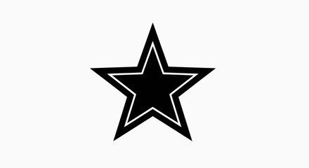 Obraz premium Black five pointed star silhouette isolated on white background