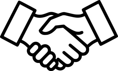 Obraz premium Handshake outline icon vector 