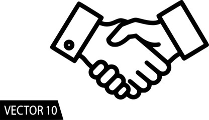 Obraz premium Handshake outline icon vector 